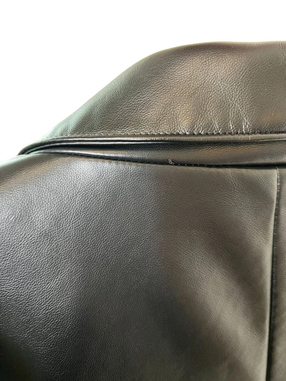 Rachel Zoe Black Faux Leather Blazer Ruched Sleeve Moto Jacket